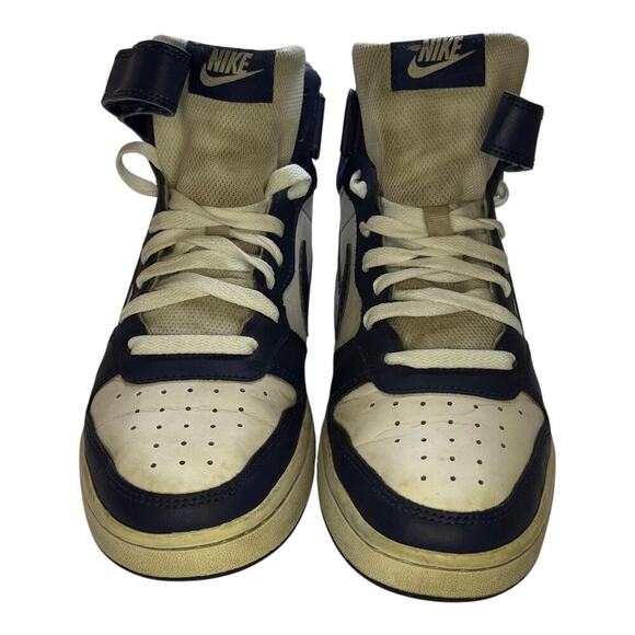 Nike Borough Mid Youth Basketball Sneakers - Size 7Y - White/Navy - Picture 3 of 8